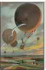 Postcard for a Hot Air Balloon race over the French countryside. stretched canvas extra large none Art Print - Science Museum Shop