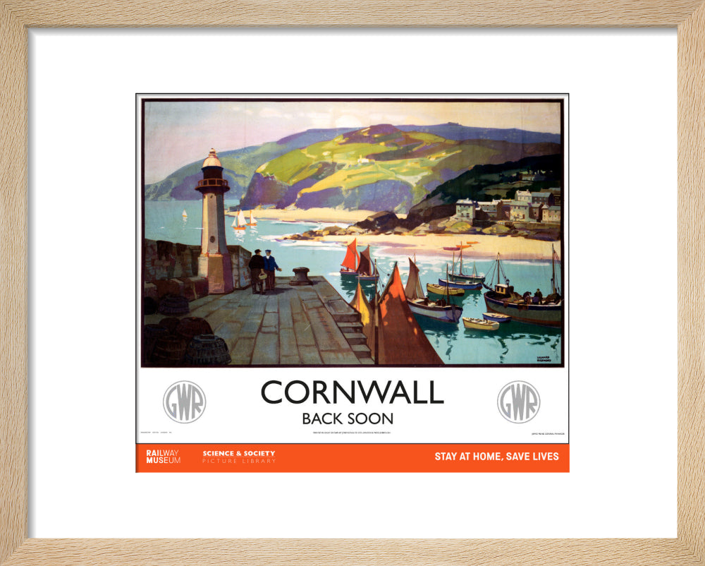 New Lockdown Travel Poster - Cornwall art print extra small natural Art Print - Science Museum Shop