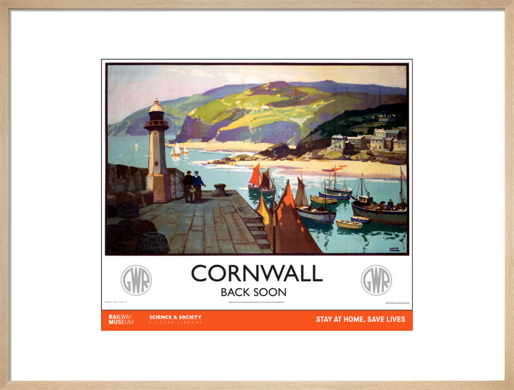 New Lockdown Travel Poster - Cornwall art print large natural Art Print - Science Museum Shop