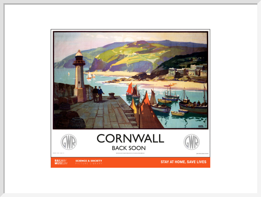 New Lockdown Travel Poster - Cornwall art print extra large white Art Print - Science Museum Shop