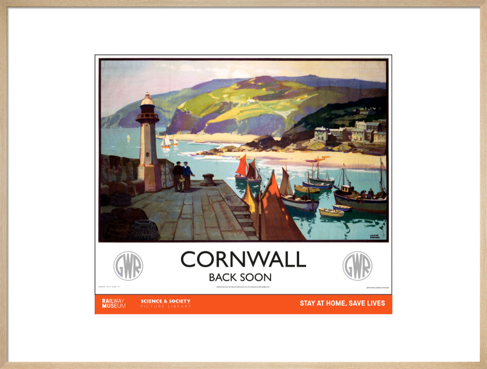 New Lockdown Travel Poster - Cornwall art print extra large natural Art Print - Science Museum Shop
