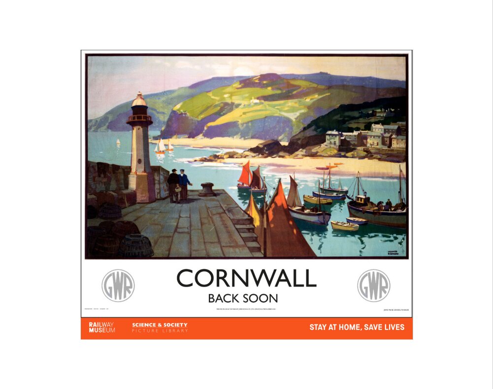 New Lockdown Travel Poster - Cornwall art print extra small none Art Print - Science Museum Shop