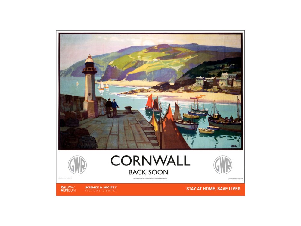 New Lockdown Travel Poster - Cornwall art print large none Art Print - Science Museum Shop