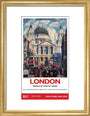 New Lockdown Travel Poster - London 1 art print small gold Art Print - Science Museum Shop