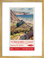 New Lockdown Travel Poster - Yorkshire Coast art print medium gold Art Print - Science Museum Shop