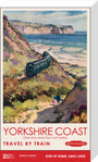New Lockdown Travel Poster - Yorkshire Coast stretched canvas medium none Art Print - Science Museum Shop