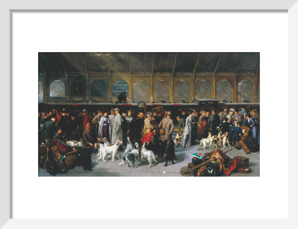 'Going North, King's Cross Station', London, 1893. art print small white Art Print - Science Museum Shop