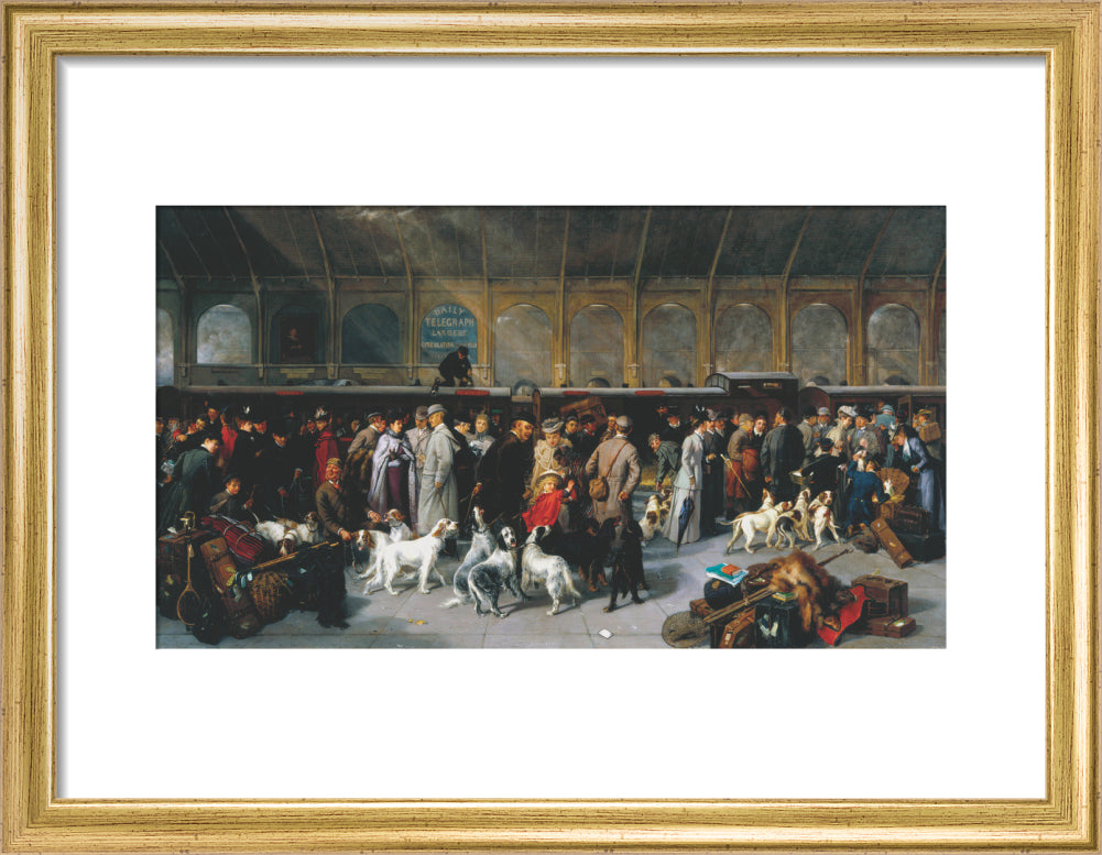 'Going North, King's Cross Station', London, 1893. art print small gold Art Print - Science Museum Shop