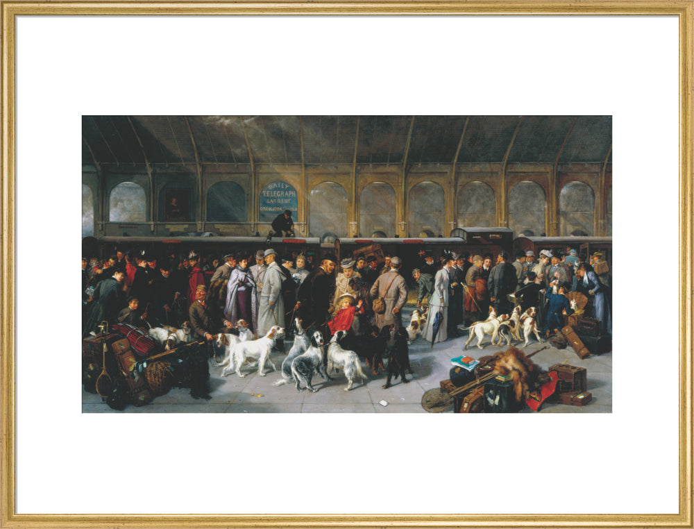 'Going North, King's Cross Station', London, 1893. art print extra large gold Art Print - Science Museum Shop