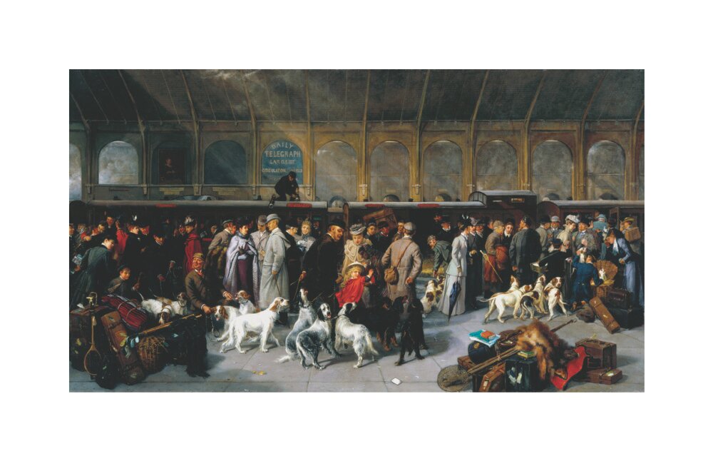 'Going North, King's Cross Station', London, 1893. unstretched canvas medium none Art Print - Science Museum Shop