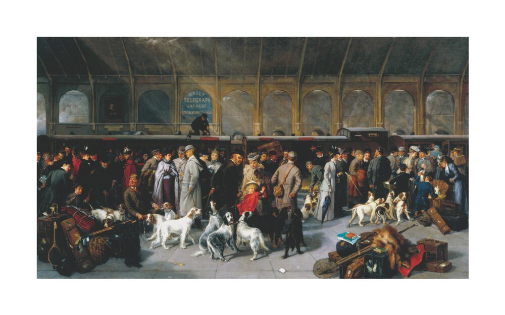 'Going North, King's Cross Station', London, 1893. unstretched canvas large none Art Print - Science Museum Shop