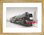 Flying Scotsman locomotive in the snow, 2016. art print extra small gold Art Print - Science Museum Shop