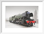 Flying Scotsman locomotive in the snow, 2016. art print small white Art Print - Science Museum Shop