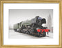 Flying Scotsman locomotive in the snow, 2016. art print small gold Art Print - Science Museum Shop