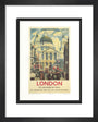 Poster, London & North Eastern Railway, 'London', St Paul's Cathedral by James Bateman, 1939. art print extra small black Art Print - Science Museum Shop