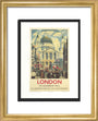 Poster, London & North Eastern Railway, 'London', St Paul's Cathedral by James Bateman, 1939. art print extra small gold Art Print - Science Museum Shop