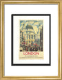 Poster, London & North Eastern Railway, 'London', St Paul's Cathedral by James Bateman, 1939. art print small gold Art Print - Science Museum Shop