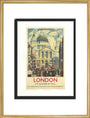 Poster, London & North Eastern Railway, 'London', St Paul's Cathedral by James Bateman, 1939. art print large gold Art Print - Science Museum Shop