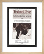 Poster, Trained Eye at the National Railway Museum - The Railways in Photographs, 29 January to 26 April 1991. With photograph of a man writing in chalk 'LMS No Trains Today!' art print extra small natural Art Print - Science Museum Shop