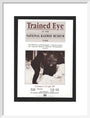 Poster, Trained Eye at the National Railway Museum - The Railways in Photographs, 29 January to 26 April 1991. With photograph of a man writing in chalk 'LMS No Trains Today!' art print medium white Art Print - Science Museum Shop