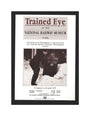Poster, Trained Eye at the National Railway Museum - The Railways in Photographs, 29 January to 26 April 1991. With photograph of a man writing in chalk 'LMS No Trains Today!' unstretched canvas medium none Art Print - Science Museum Shop