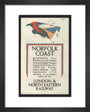 Norfolk Coast - Illustrated Travel Booklets for 1926 Holidays, by Frank Newbould art print extra small black Art Print - Science Museum Shop