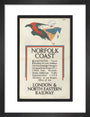 Norfolk Coast - Illustrated Travel Booklets for 1926 Holidays, by Frank Newbould art print small black Art Print - Science Museum Shop