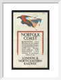 Norfolk Coast - Illustrated Travel Booklets for 1926 Holidays, by Frank Newbould art print small white Art Print - Science Museum Shop