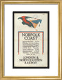 Norfolk Coast - Illustrated Travel Booklets for 1926 Holidays, by Frank Newbould art print small gold Art Print - Science Museum Shop