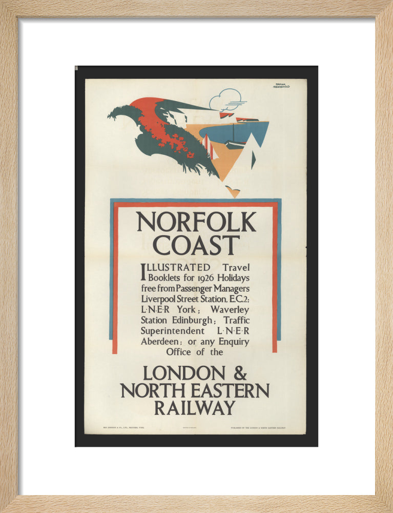 Norfolk Coast - Illustrated Travel Booklets for 1926 Holidays, by Frank Newbould art print small natural Art Print - Science Museum Shop