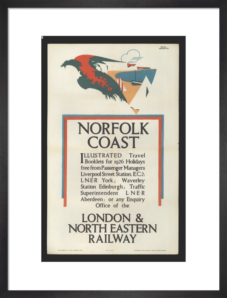 Norfolk Coast - Illustrated Travel Booklets for 1926 Holidays, by Frank Newbould art print medium black Art Print - Science Museum Shop