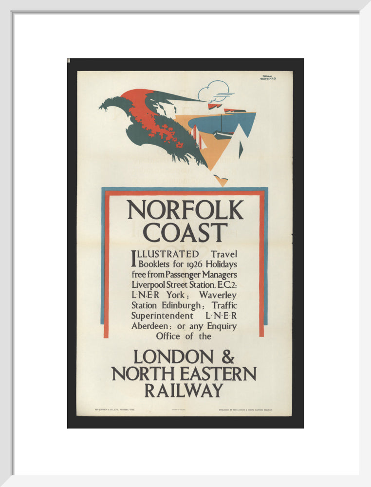 Norfolk Coast - Illustrated Travel Booklets for 1926 Holidays, by Frank Newbould art print medium white Art Print - Science Museum Shop