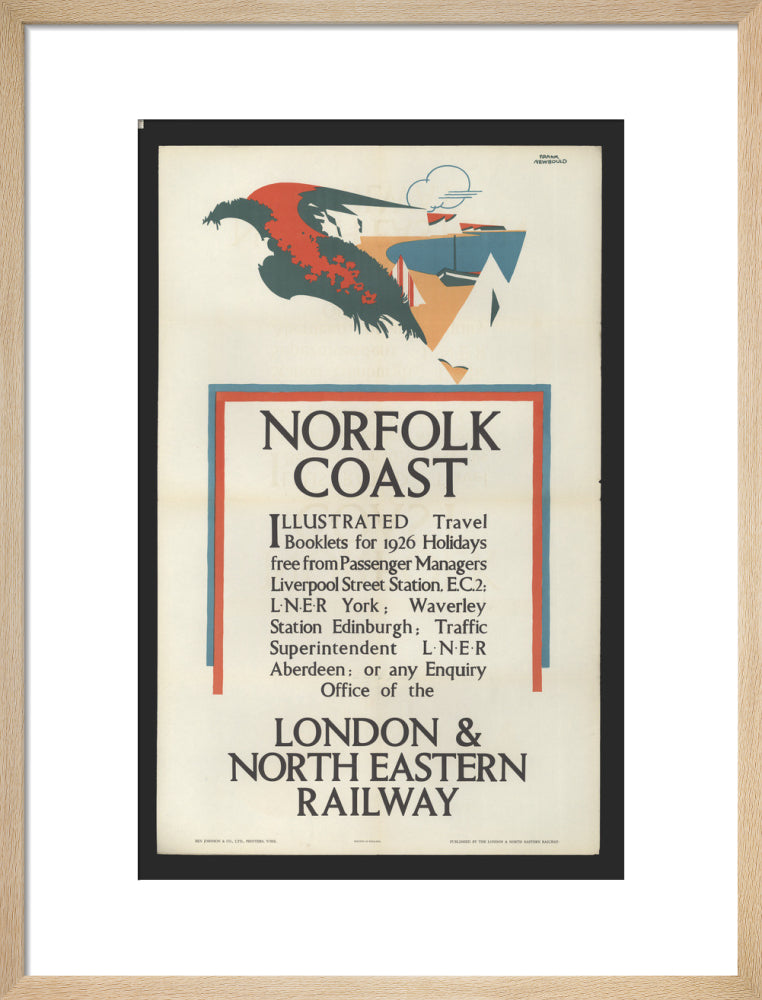 Norfolk Coast - Illustrated Travel Booklets for 1926 Holidays, by Frank Newbould art print medium natural Art Print - Science Museum Shop