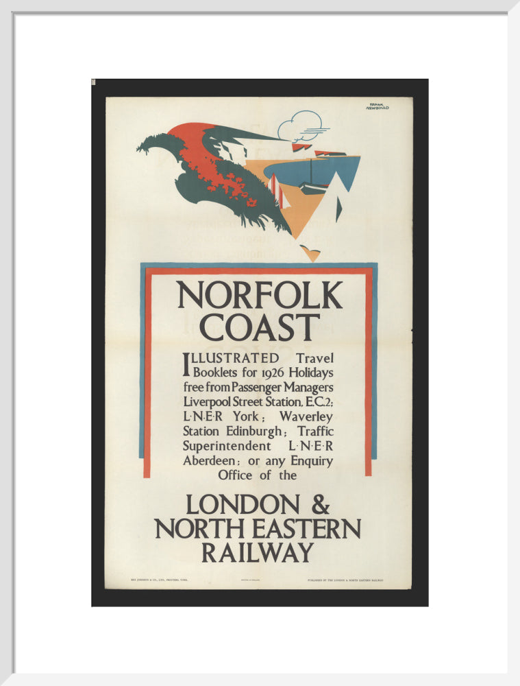 Norfolk Coast - Illustrated Travel Booklets for 1926 Holidays, by Frank Newbould art print large white Art Print - Science Museum Shop