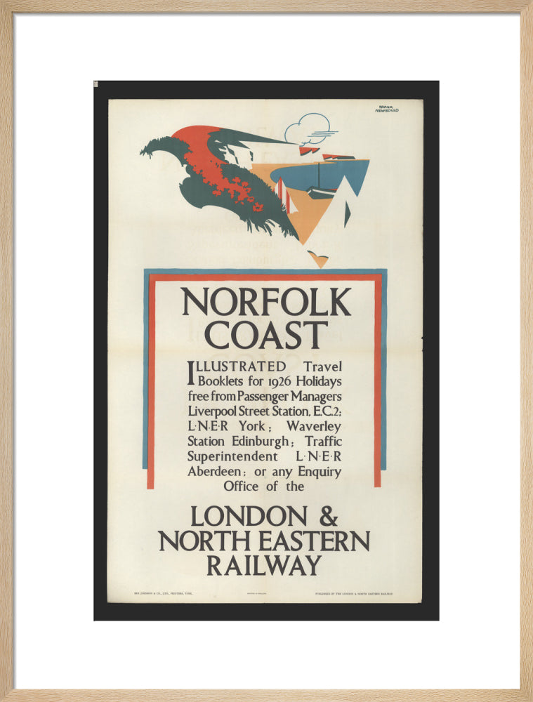 Norfolk Coast - Illustrated Travel Booklets for 1926 Holidays, by Frank Newbould art print large natural Art Print - Science Museum Shop