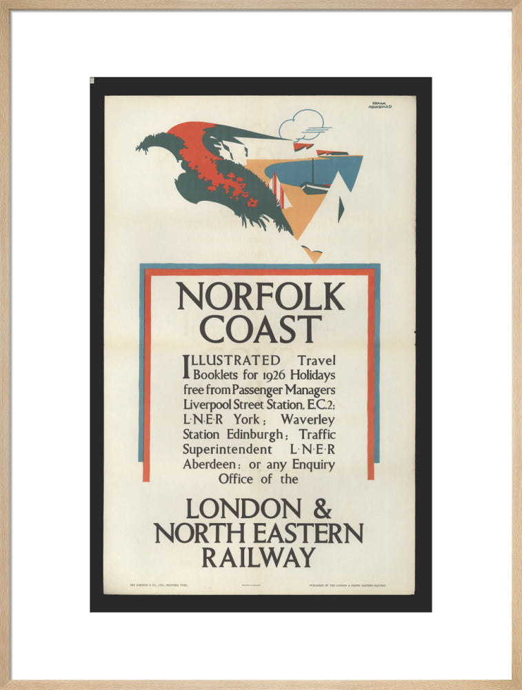 Norfolk Coast - Illustrated Travel Booklets for 1926 Holidays, by Frank Newbould art print extra large natural Art Print - Science Museum Shop