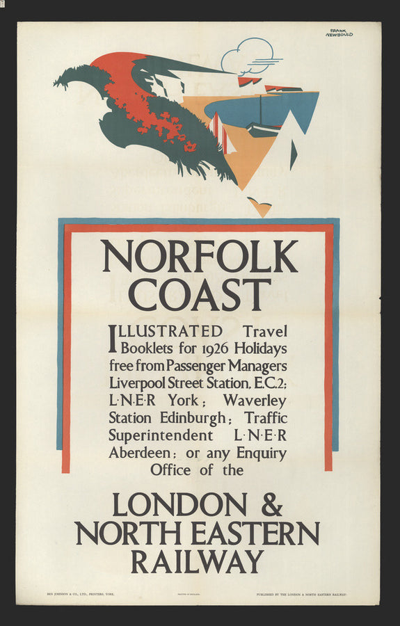 Norfolk Coast - Illustrated Travel Booklets for 1926 Holidays, by Frank Newbould Art Print - Science Museum Shop