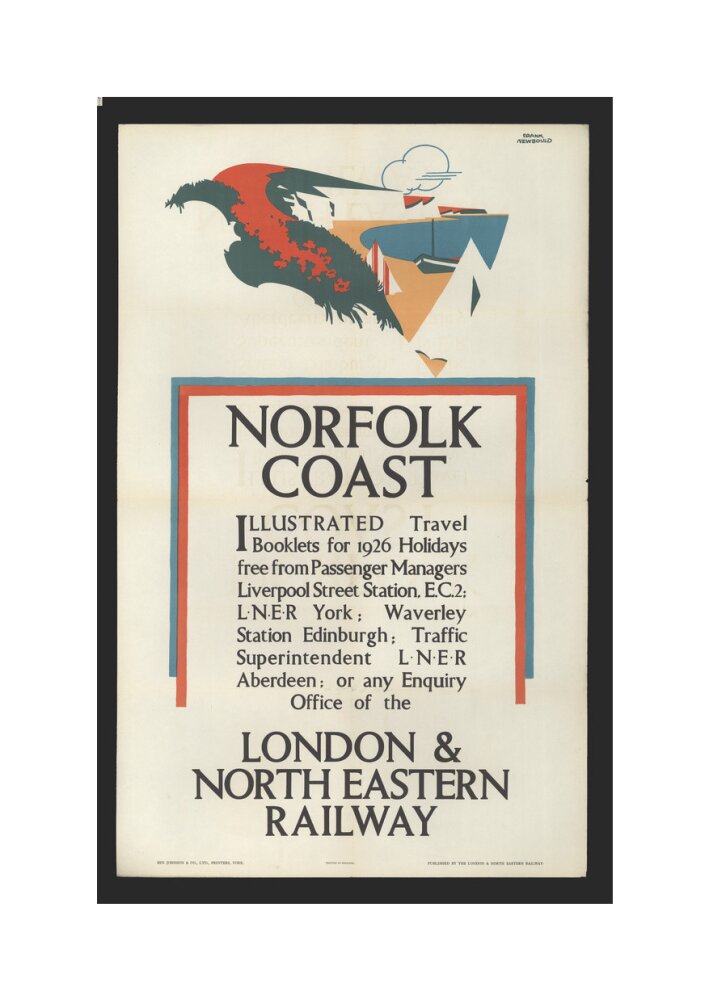 Norfolk Coast - Illustrated Travel Booklets for 1926 Holidays, by Frank Newbould unstretched canvas medium none Art Print - Science Museum Shop