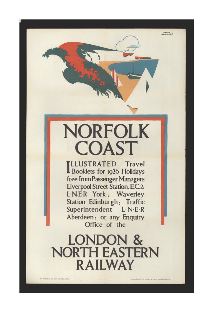 Norfolk Coast - Illustrated Travel Booklets for 1926 Holidays, by Frank Newbould unstretched canvas extra large none Art Print - Science Museum Shop