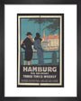 London & North Eastern Railway, Hamburg via Grimsby - three Times Weekly, by Frank Newbould.ﾠ art print extra small black Art Print - Science Museum Shop
