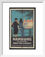 London & North Eastern Railway, Hamburg via Grimsby - three Times Weekly, by Frank Newbould.ﾠ art print extra small white Art Print - Science Museum Shop