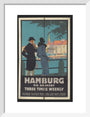 London & North Eastern Railway, Hamburg via Grimsby - three Times Weekly, by Frank Newbould.ﾠ art print small white Art Print - Science Museum Shop