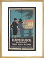 London & North Eastern Railway, Hamburg via Grimsby - three Times Weekly, by Frank Newbould.ﾠ art print large gold Art Print - Science Museum Shop