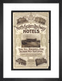 North Eastern Railway Hotels art print small black Art Print - Science Museum Shop
