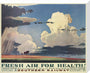 Reproduction poster, Southern Railway, 'Fresh Air for Health' by H Alker Tripp. stretched canvas large none Art Print - Science Museum Shop