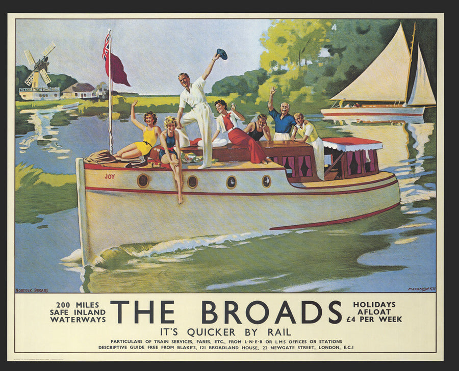 'The Broads', by Arthur Micheal, 1937. Art Print - Science Museum Shop