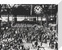 Holidaymakers at Waterloo Station, London, 1946. stretched canvas small none Art Print - Science Museum Shop