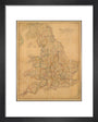 Colour-engraved map. Smith's Map of England & Wales, Containing the whole of the Turnpike Roads, Railways & Canals, 1845. art print extra small black Art Print - Science Museum Shop