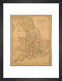 Colour-engraved map. Smith's Map of England & Wales, Containing the whole of the Turnpike Roads, Railways & Canals, 1845. art print small black Art Print - Science Museum Shop