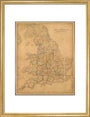 Colour-engraved map. Smith's Map of England & Wales, Containing the whole of the Turnpike Roads, Railways & Canals, 1845. art print medium gold Art Print - Science Museum Shop